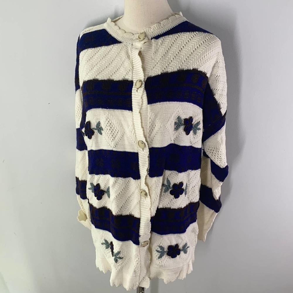 Vintage grannycore acrylic hand knit sweater
